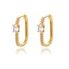 Minimalist Zircon Round Earring For Women Stainless Steel Irregular Earring Fashion Party Wedding Jewelry Gift Bijoux Femme