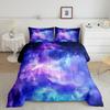 Galaxy Comforter Set Starry Sky Down Alternative,Blue Purple Outer Space Constellation Down Comforter,Room Decor Quilted Duvet with 1 Pillow