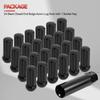 24x Black 2" Tall M14x1.5 Tuner Spline Lug Nut For Ford F150 GMC Sierra Ram 1500