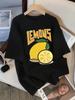 Womens TShirts Summer The Production of Lemon Juice Printing T Shirt Comfortable Soft ONeck Tops Casual Clothes