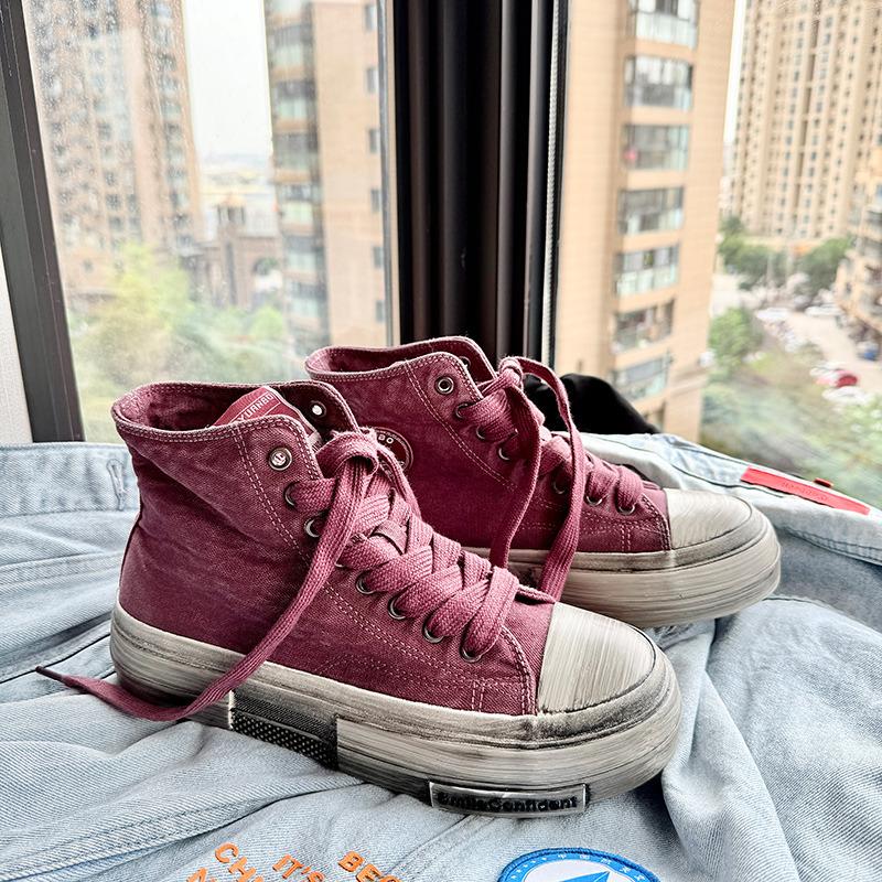 2025 New High Top Canvas Shoes Men Original Platform Men's Vulcanized Shoes Comfort Retro Canvas Sneakers