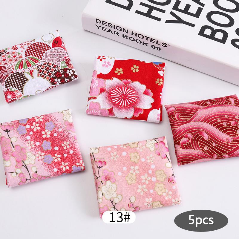 5 шт. Разноцветная хлопчатобумажная ткань для одежды для кукол ручной работы, мелкая цветочная ткань, набивная ткань, материал для пэчворка ручной работы, сделай сам