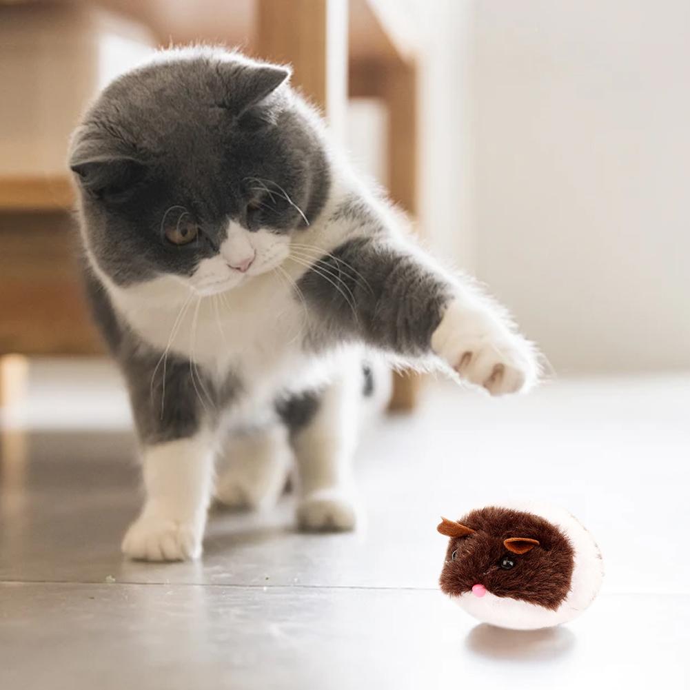 Cute Mouse Cat Toys Cat Supplies Plush Toy Shake Movement Mouse Pet Kitten Funny Plush Little Mouse Interactive Cat Toys