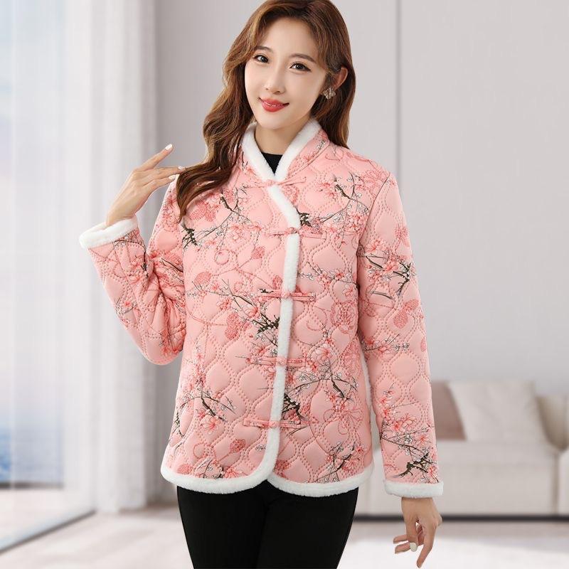 Зимняя теплая куртка с хлопковой подкладкой Зимнее свободное хлопковое пальто Женская куртка Осень Материнская бархатная утолщенная верхняя одежда