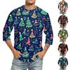 Men'S Round Neck Three-Quarters Sleeve Top Casual Fashion T-Shirt