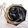 1pc Dragon Moon Swirls Artwork Umbrella with Plastic Handle,Suitable for All Seasons Home Travel Outdoor UmbrellaM1035