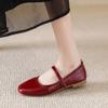 Мода 2024 Весна Новые женские черные туфли на плоской подошве Модные красные женские повседневные туфли Мэри Джейн с мягкой подошвой и круглым носком Балетки для улицы