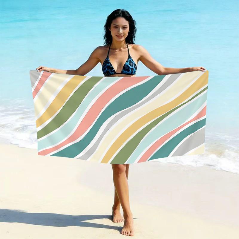 Ultrafine Microfiber Beach Towel Thick Quick Dry Bath Absorbent Swim Custom Print Design Adults Kids Pool Travel