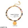 YEHHY Stainless Steel Bead Bracelet 18k Gold Waterproof Layered Bracelet Women's Natural Stone High-end European and American