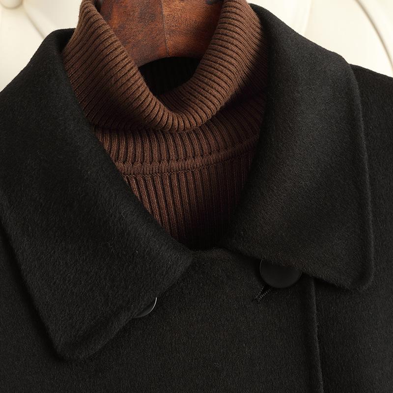 Double-sided Cashmere Coat Women's Short Slim-fitting and Thin Small High-end Wool Coat Women's New Autumn and Winter Models