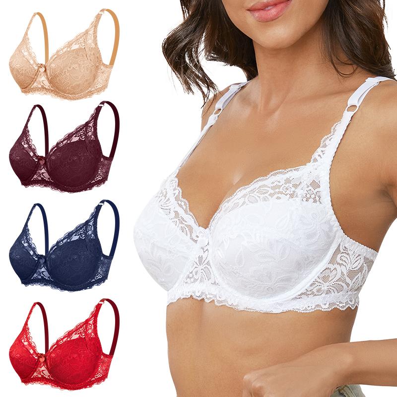 Flarixa Кружевной бюстгальтер с чашкой компакт-диска больших размеров, сексуальное женское нижнее белье с эффектом пуш-ап, топ без косточек, женское нижнее белье