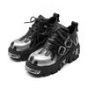 Men and Women Vintage Rock Couple Shoes New Dark Punk Leather Retro Boots Metal Niche Design Unisex Single Platform Shoes