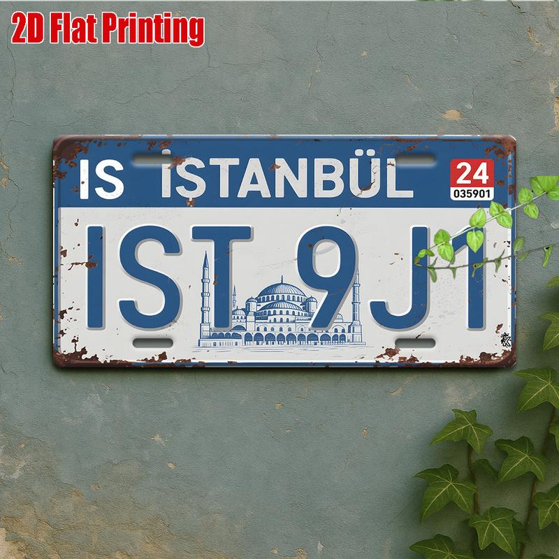 Istanbul Hagia Sophia License Plate AL Sign - Vintage Durable Metal Plaque Wall Decor, Home Office Bar Man Cave Wall Art