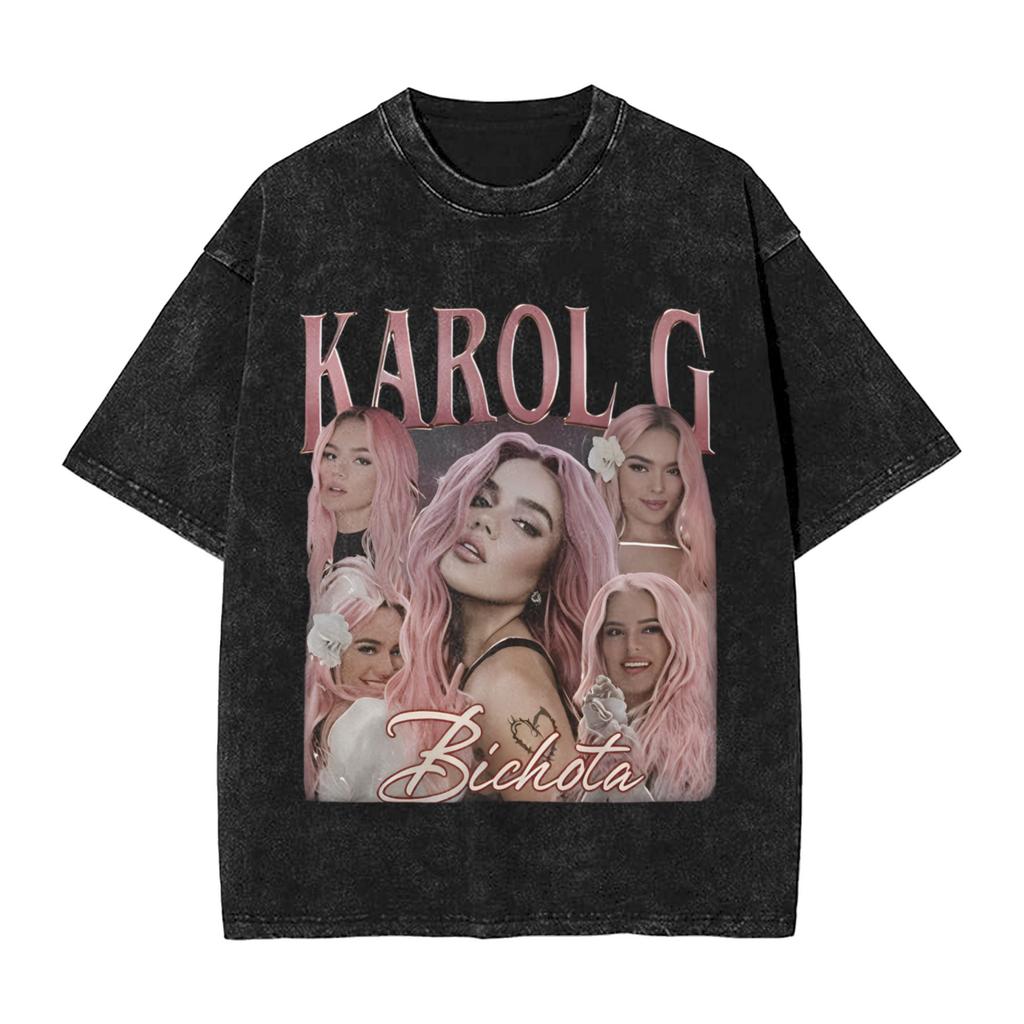 KKarol G 2025 New Song TShirt for Men Fun 100 Cotton Tees Round Collar Short Sleeve T Shirts Graphic Printed Clothing