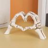 Nordic Style Heart Skeleton Hand Statue Resin Halloween Desktop Ornament  Office