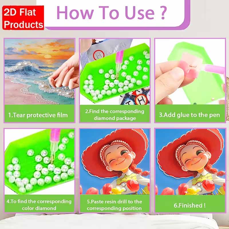 Disney Жемчужная живопись История игрушек Триш и цветы Ручная работа DIY Жемчужные драгоценные камни Картины Поделки Особая форма Домашний Декор Стен