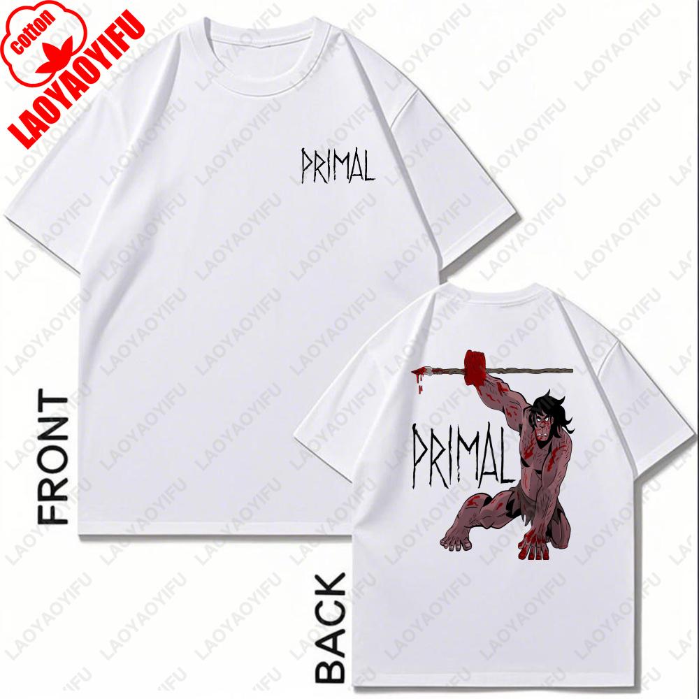 Striking Primal Fan Cotton Tee Vibrant Retro Prehistoric Graphic Shirt Vintage Classic Anime Casual Clothing Camisetas