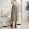 New Arrivals Open Run Front Slit Herringbone Long Skirt