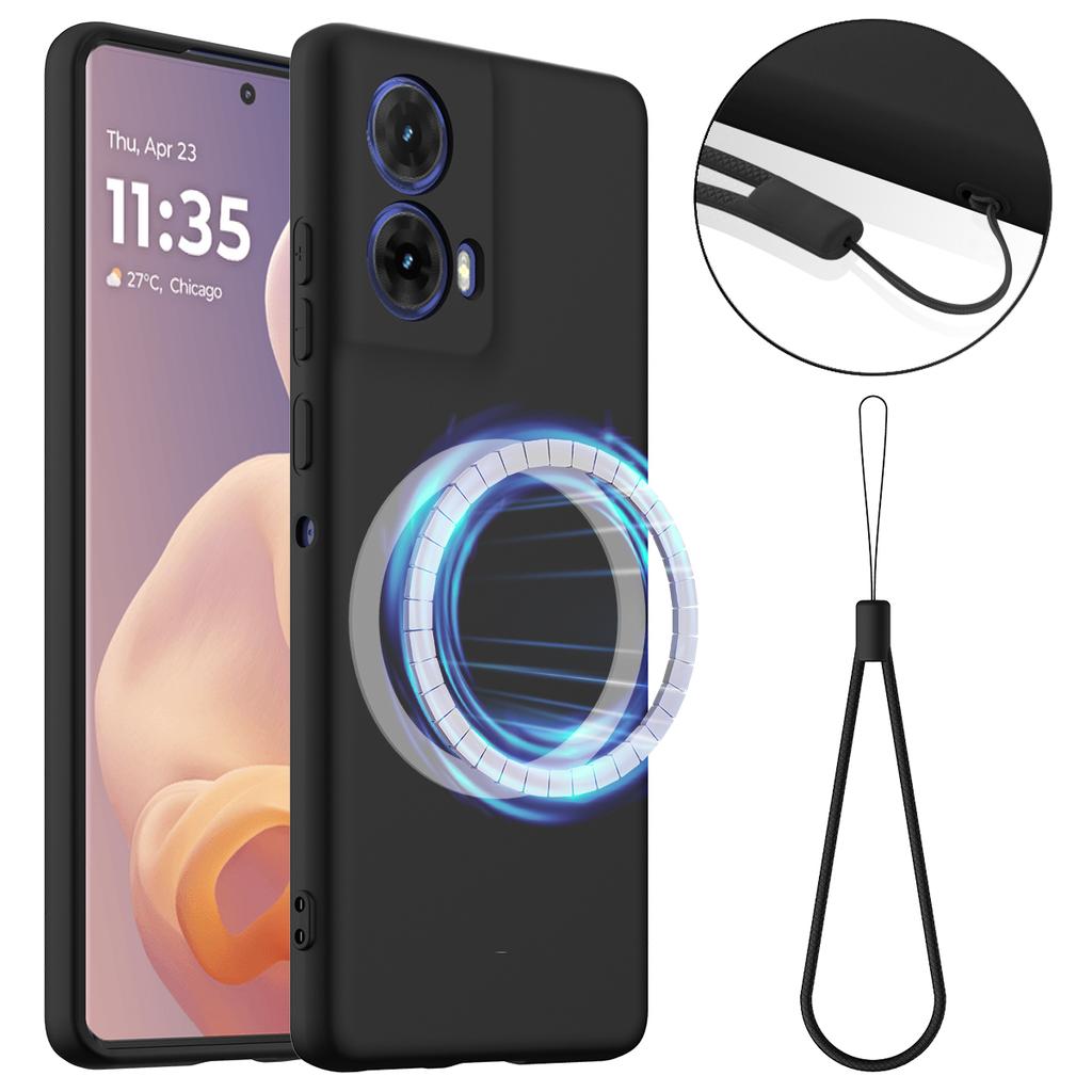 For Motorola Moto G24 4G Magnetic Case Anti-Drop Liquid Silicone Phone Cover
