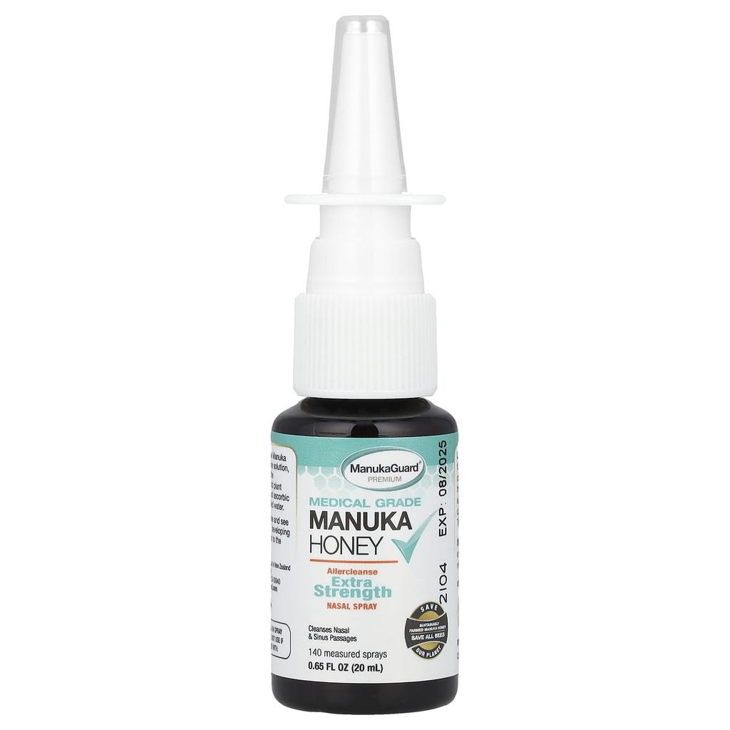 ManukaGuard Manuka Honey, Pharmaceutical Grade, Extra Strength Nasal Spray, 0.65 Fl Oz (20 Ml)