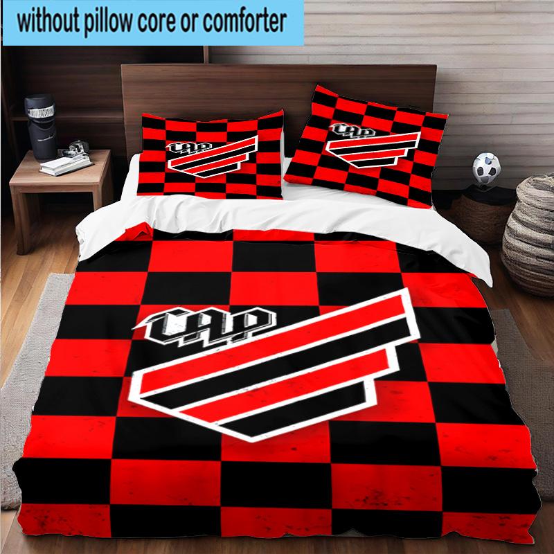 3pcs Athletico Paranaense Printed Bedding Set Duvet Cover Closure Includes 1 Duvet Cover & 2 Pillowcases Bedding Sets Home Decor Gifts