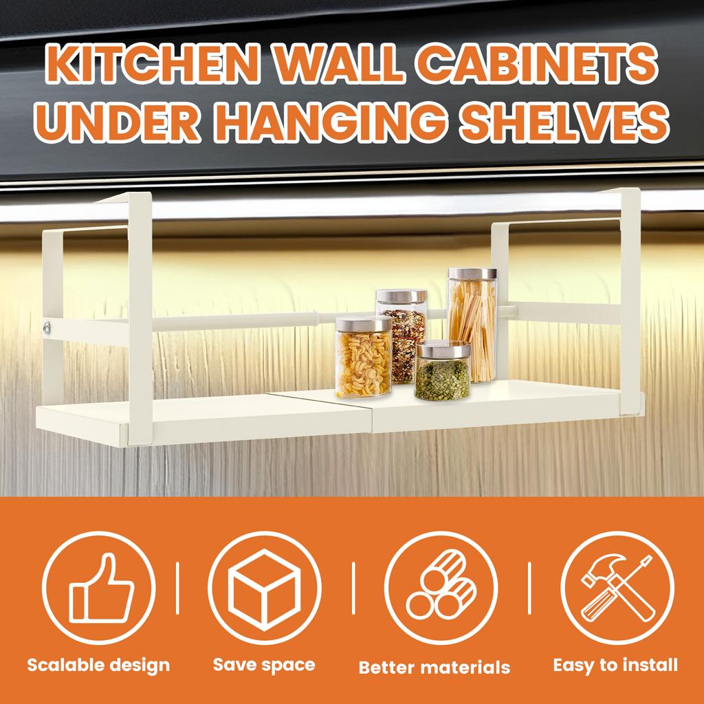 Expandable Under Shelf Storage for Kitchen Cabinet Carbon Steel Under Shelf Basket Cabinet Organizer Office Under Desk Organizer