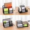Metal Mesh Pen Holder 2/3 Grids Desk Organizer Holder Creative Metal Storage Box  Pencil