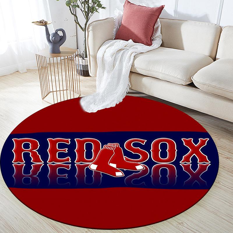 Boston Red Sox2,Round Area Rug,Carpet Rug for Living Room Bedroom Sofa Playroom Decor,Non-slip Floor Mat