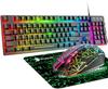 Durable Gaming Keyboard and Mouse Set with RGB Lighting, Multiple Light Modes, USB Wired, Waterproof, Multi-Function, Multimedia Keys, 2400 DPI