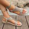 Fashion New Crystal Wedge Gladiator Sandals Women Summer Elastic Band Open Toe Sandals Plus Size Casual Beach Shoes for Woman