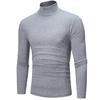 Men Autumn Winter Slim Fit Bottoming T-shirt Turtleneck Long Sleeve Solid Color Elastic Thin Pullover Tops Streetwear