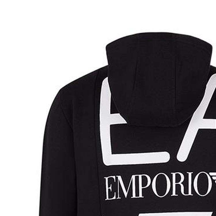Emporio Armani Мужская повседневная толстовка с капюшоном и принтом букв и цифр SS22, длинный рукав, черная 6LPM57PJHDZ-1200