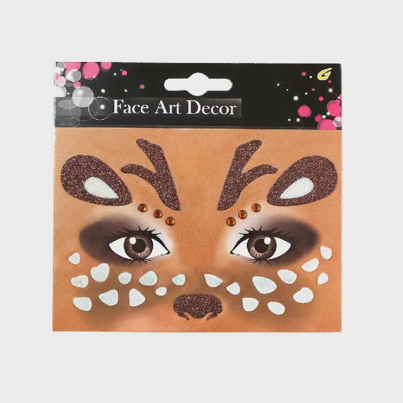 «Праздничные наклейки с мордочками оленей для празднования Рождества и Нового года»: Карнавальный, праздничный и сценический макияж.