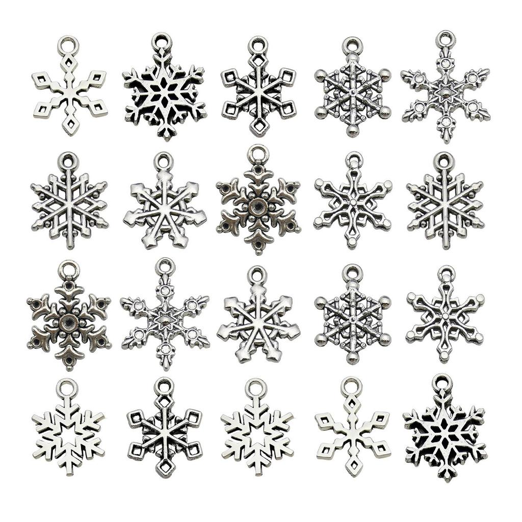 50-Piece Christmas Alloy Enamel Charms Set: Mixed Style DIY Pendants and Dangle Charms.
