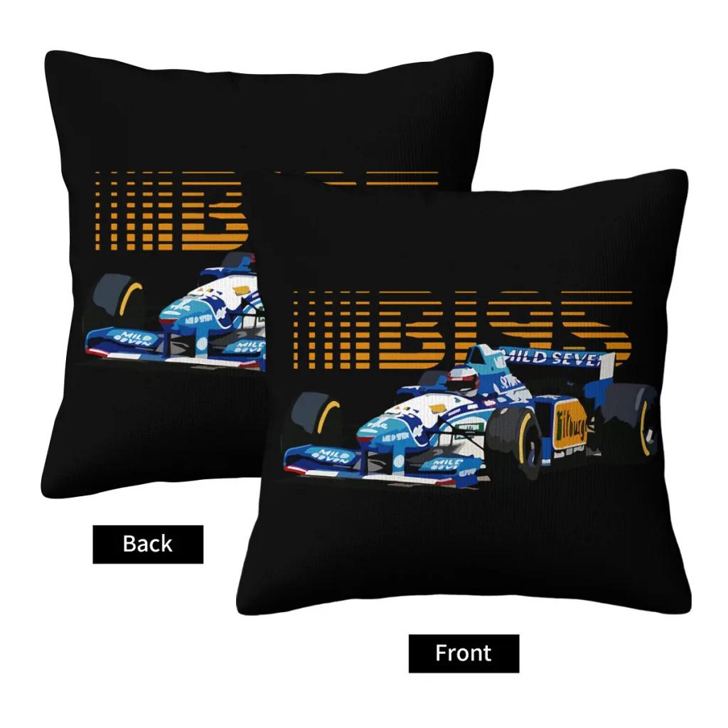 Michael Schumacher Benetton Hug Pillowcase F1 Car Racing Backpack Cojines Livingroom DIY Printed Chair Coussin Covers Decorative