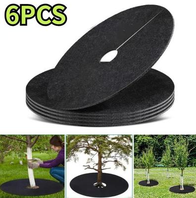 Нетканое кольцо для мульчирования деревьев, барьер для прополки, защитный коврик, покрытие для растений, защита от травы, садовая ткань для борьбы с сорняками, 15–82 см