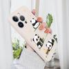 Милый чехол для телефона с милой пандой для iPhone 15 14 13 12 11 Samsung Galaxy A12 A52 S24 S23 Xiaomi POCO Redmi мягкий квадратный жидкий силиконовый чехол