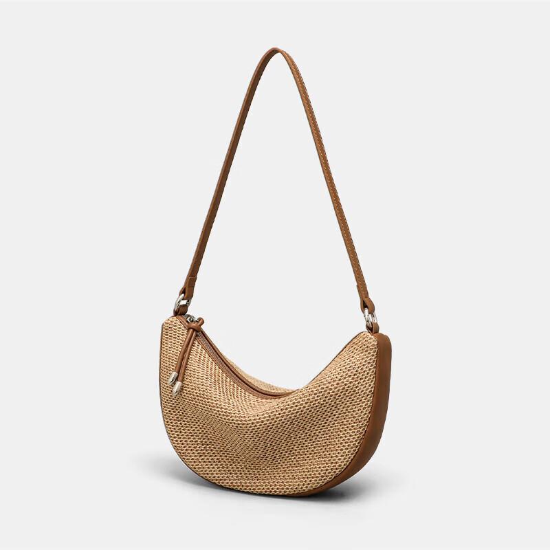 Love Sea Woven Handbag, Women's Shoulder Bag, Casual Crossbody Bag, Dumpling Bag, Vacation Style