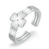Высококачественное женское кольцо с четырьмя листами клевера, регулируемое, модное, персиковое, на указательный палец