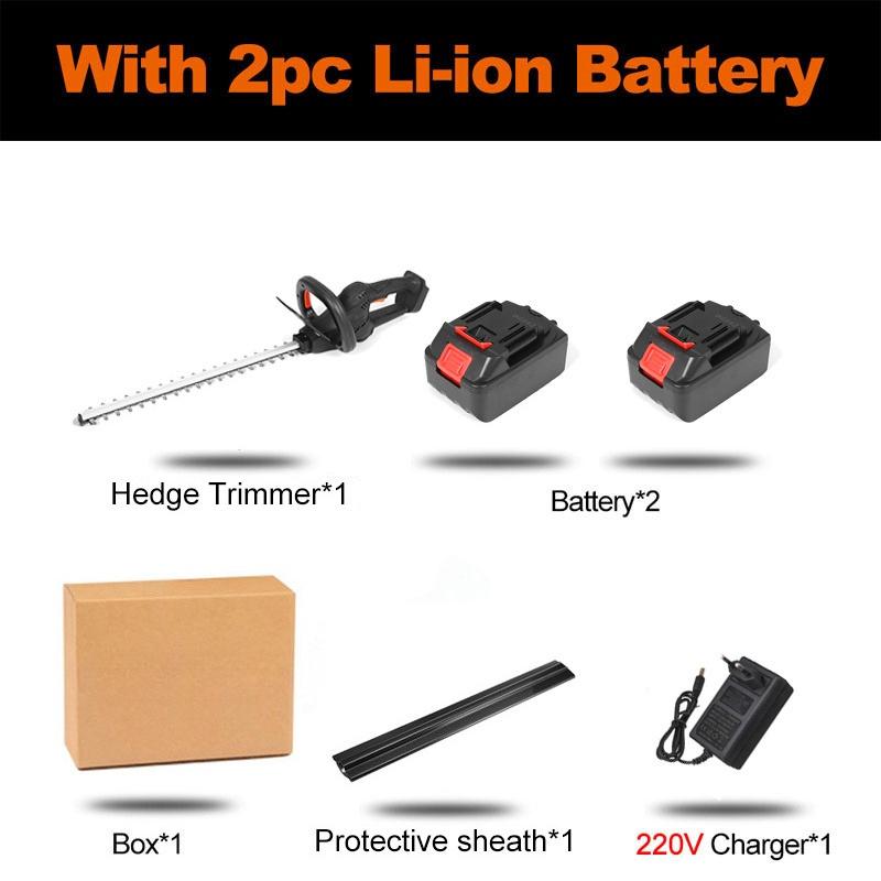 Brushless Cordless Electric Hedge Trimmer 1200w Dual Action Grass Trimmer Pruning Saw Garden Tools with 2PC 22900mah Battery