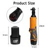 90° Electric Wrench Angle Drill Screwdriver 3/8'' 45NM Cordless Ratchet Wrench Scaffolding  With 2 Lithium-Ion Battery 12V