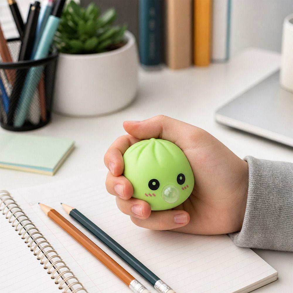1pc with Steamer Decompression Squeeze Fidget Steamed Stuffed Bun Squishy Pinch  Relaxation Tool