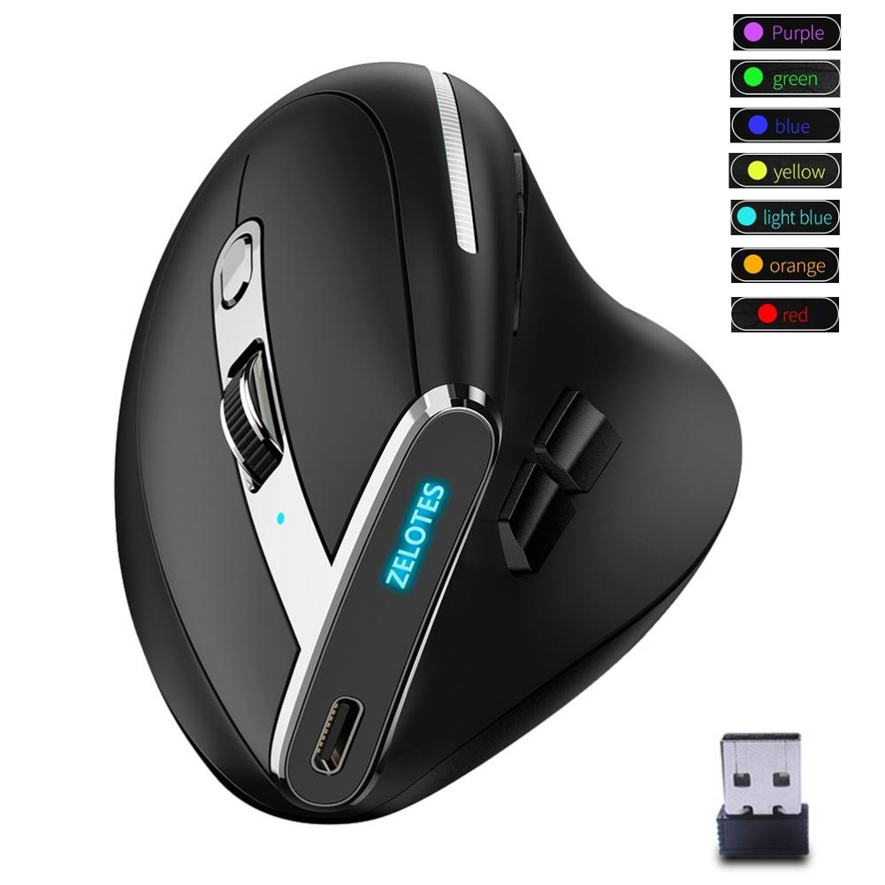 F-36 2.4G Bluetooth-compatible Mice Professional 8 Buttons Ergonomic Vertical Mouse for Computer Laptop