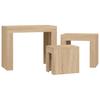 3 Piece Coffee Table Set Sonoma Oak Wood Composite