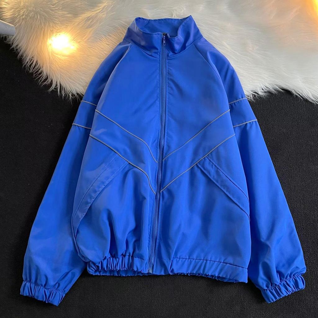 2023 Унисекс Светоотражающая однотонная ветровка куртка - функциональная и модная