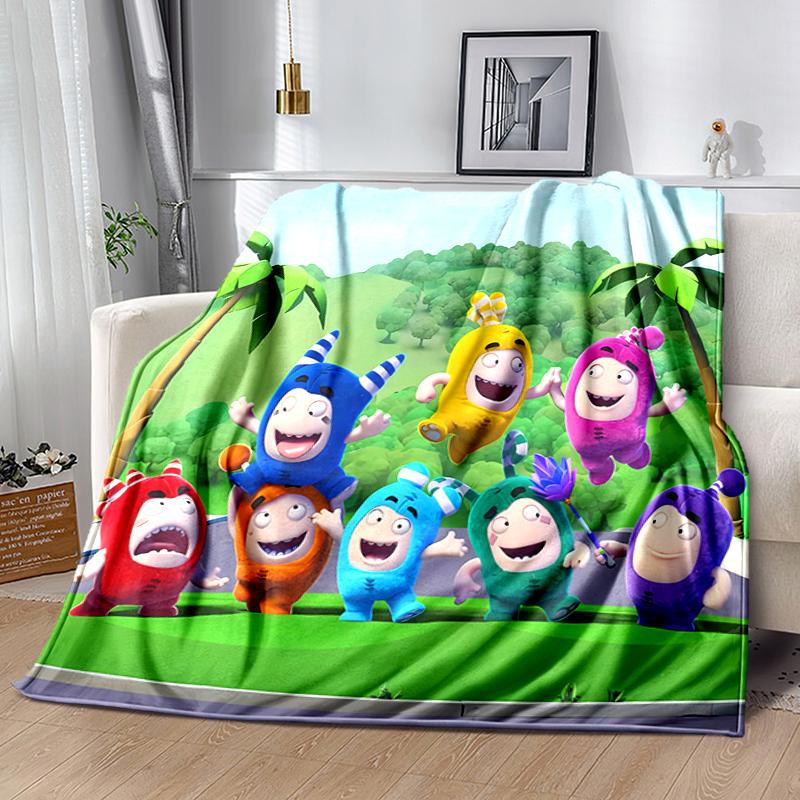 1pc Blanket Oddbods Print Design, Lightweight Blanket for Sofa, Bed- Soft &Warm, Gift for All Seasons like Christmas, Halloween