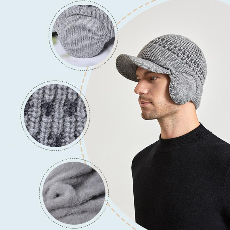 1 шт., вязаная бейсбольная шапка с капюшоном, изоляционная ушанка, теплая мужская повседневная велосипедная шапка с ворсом