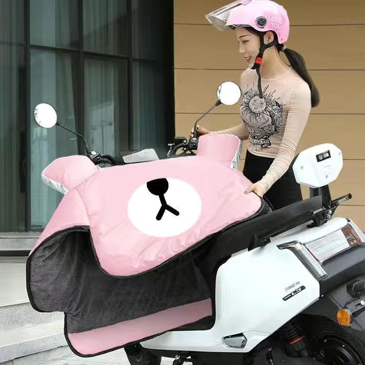 Универсальный чехол на лобовое стекло для электромобиля и мотоцикла Pink Kitty с флисовой подкладкой - Водонепроницаемый и ветрозащитный для всех сезонов