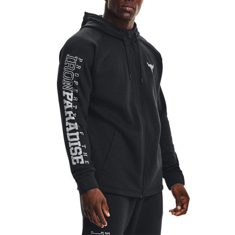 Under Armour Мужская тренировочная куртка с капюшоном из флиса Project Rock Черный 1367032-001