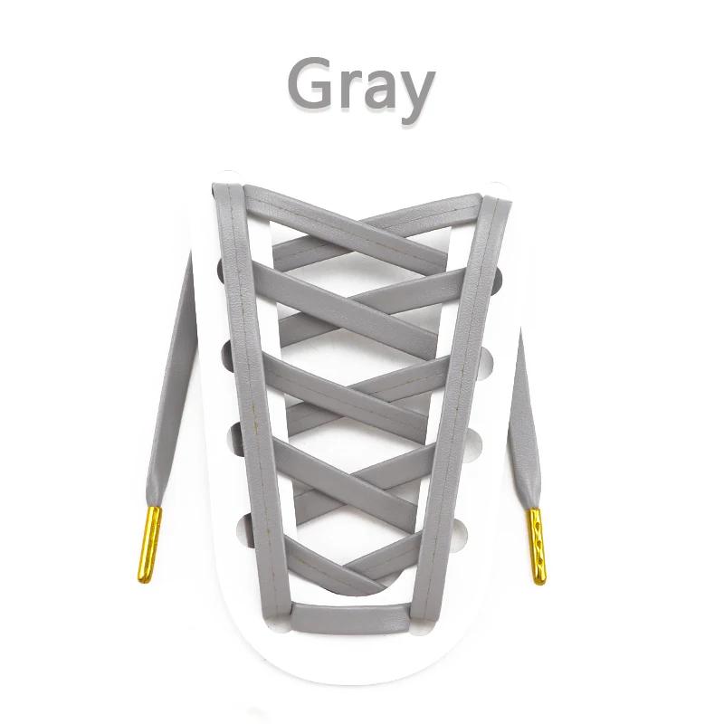 Качественные металлические шнурки для кроссовок, ботинок, шнурки для обуви, роскошные шнурки из искусственной кожи, аксессуары для обуви, унисекс, 1 пара